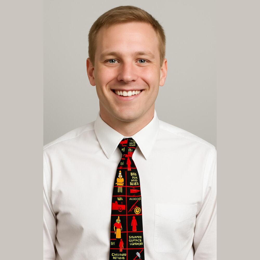 RM Style Retro Red Black Fireman Truck Dalmatian Festive Novelty Fun Men's Tie